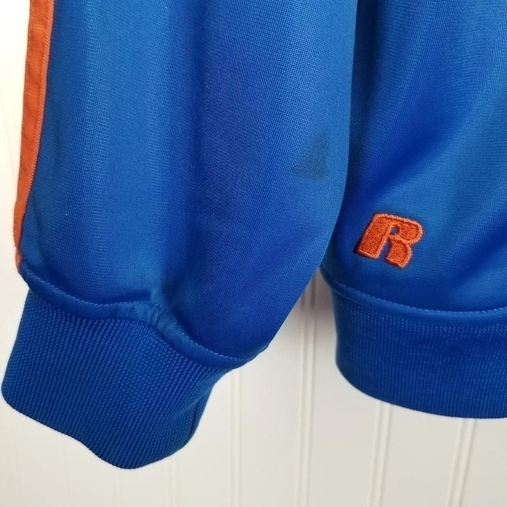 Florida Gators Track Jacket Full Zip Patch Blue Orange Stripe Russell Athletics